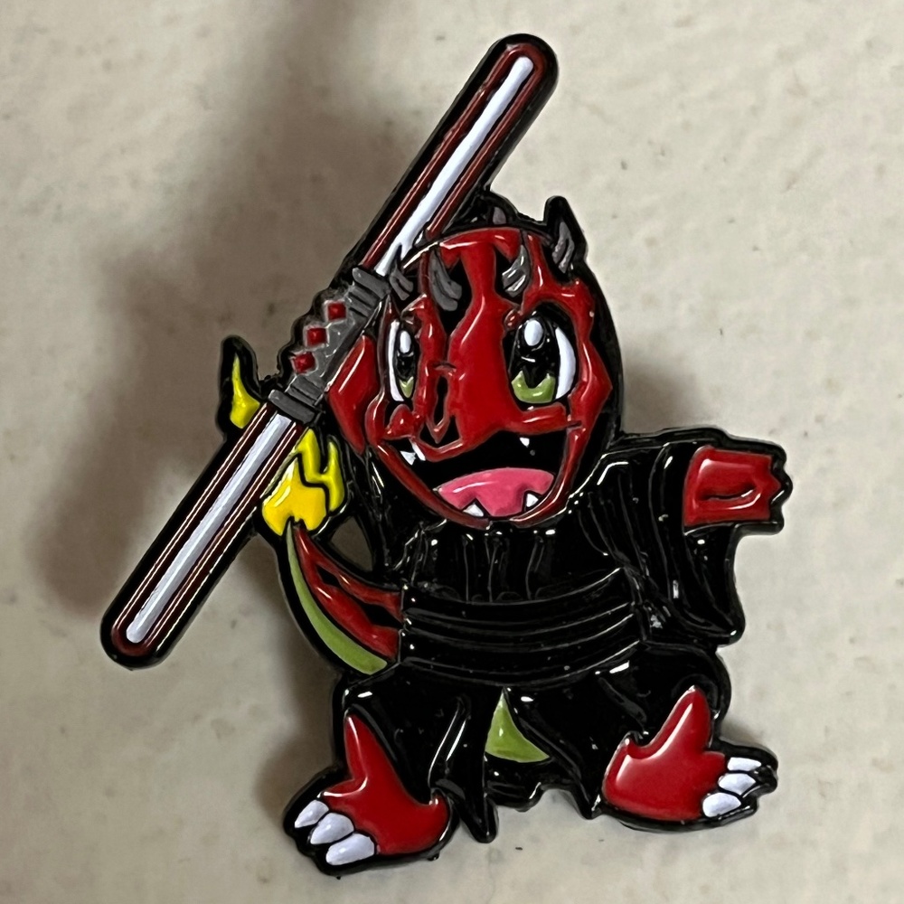 Charmander Darth Maul Star Wars Mash Pokemon Enamel Pin Charizard Red Pins Hat
